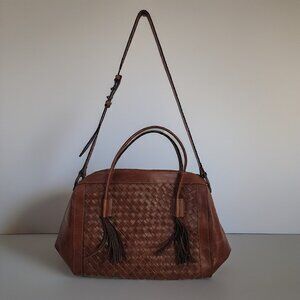 Noonday Monterey Shoulder or Hand Bag/Purse-Brown Woven Leather